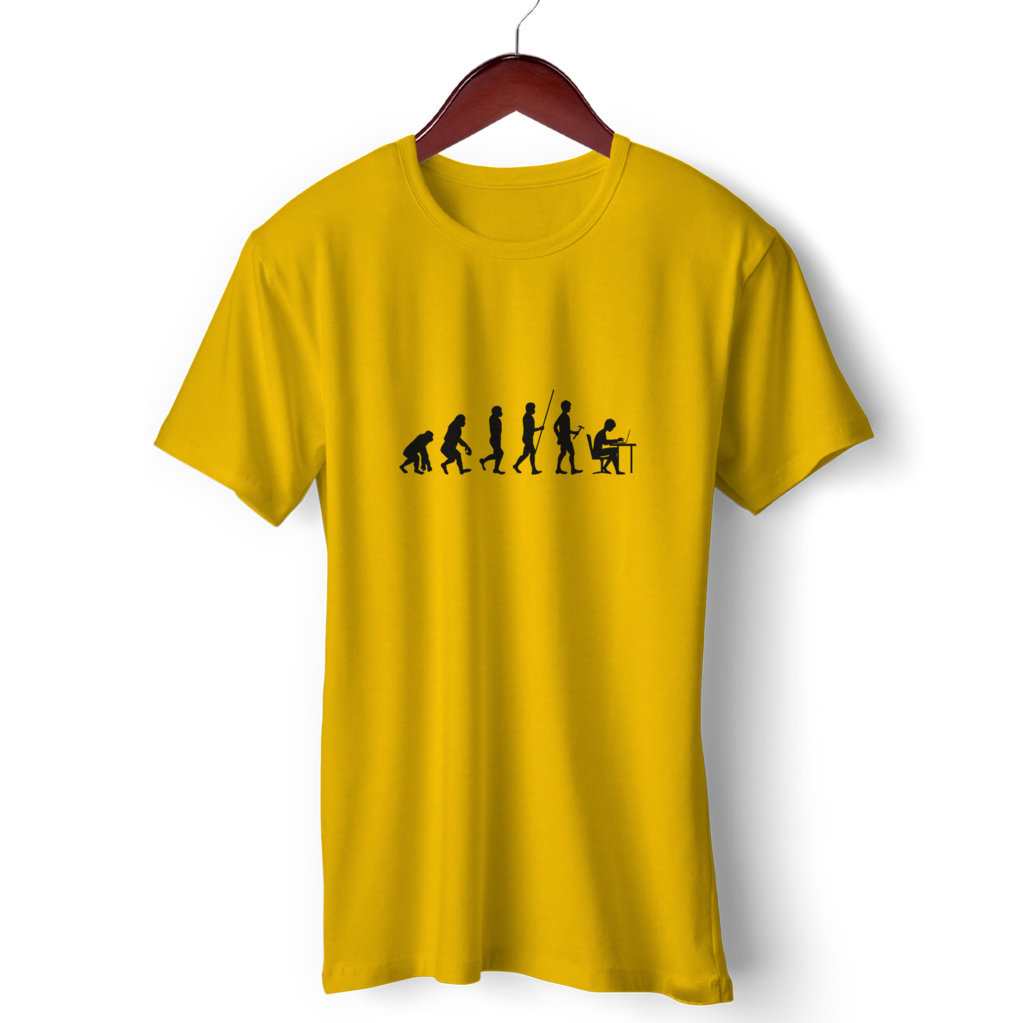 Unisex Cotton T Shirts | T Shirt for Coder| Programmer Evolution | Round Neck Half Sleeve |Regular Fit